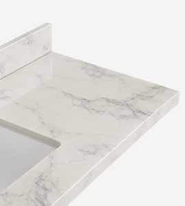 Meuble-lavabo de salle de bain avec plateau en pierre, options granit et marbre, découpe sur mesure, vente en gros Vietnam - Product Image 6