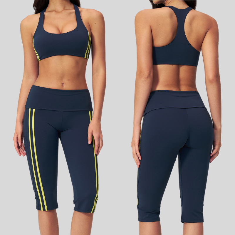 Contrast Color Reversible Back Shaping Shockproof Yoga Top Women's High Elastic Waist Folding Outdoor Workout Quick-drying