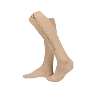 Chaussettes de compression graduées en nylon tricoté respirant avec fermeture éclair, préviennent l'enflure et la douleur pour femmes, usage quotidien - Product Image 5
