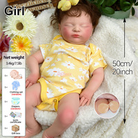 Poupée Bébé Reborn en Silicone avec Visage Dormant Apaisant, Bouche Ouverte, Visage Chubby, Emballage Personnalisé pour Revendeurs, Achat en Gros