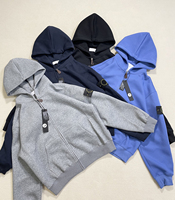Sweat-shirt à capuche zippé Stone Patch Logo pour homme, couleur unie