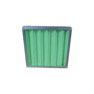 Filtro de aire de panel plisado de filtro de colector de polvo verde y blanco industrial para campana de flujo laminar