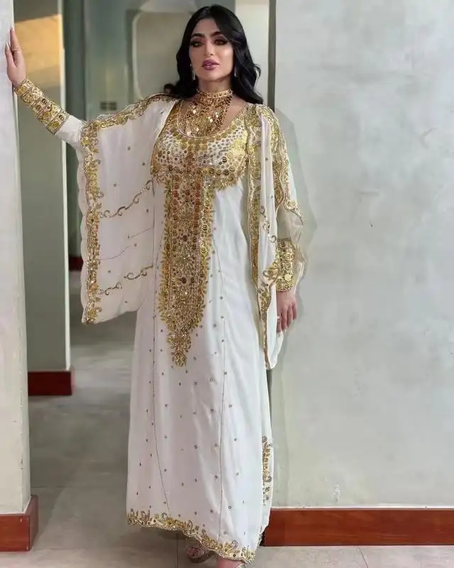 Estilo de moda de alta calidad mujeres Kaftan vestido belleza Dubai Abaya turco musulmán Kaftan