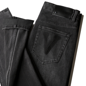Nouveau Jean Classique Noir Pur pour Homme Printemps-Automne 2026 – Pantalon Droit Élastique Simple qui Sublime la Silhouette - Product Image 2