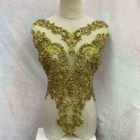 3D or décalcomanie bord strass strass décalcomanies pour Corset eau diamant Applique robe fleur forme Rhin pierre Application