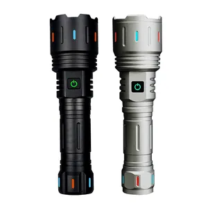 Newest Professional multifunction 2000 lumens Type C Rechargeable Fluorescent Flashlight LED Handheld Powerful Camping Torch