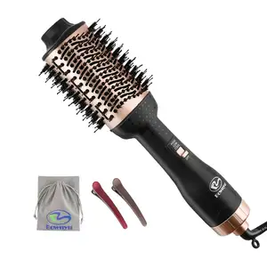 Hot Seller Custom Logo Professional Ceramic 3 In 1 Sèche-cheveux lisseur et Styler Volumizer Brosse à air chaud électrique