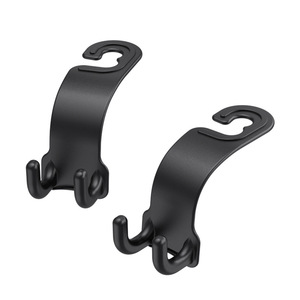 Multi-purpose car <b>hook</b> for rear seats, hangs <b>plastic</b> bags, sundries bags, and holds various items. - Product Image 1