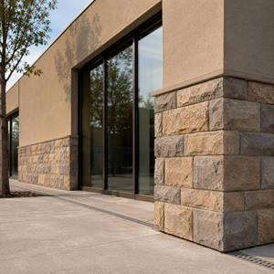 Nueva losa grande de <span class=keywords><strong>piedra</strong></span> artificial aleatoria Ashlar 2027 de 1140x300x30mm, <span class=keywords><strong>piedra</strong></span> artificial de PU con cara partida para paredes exteriores de villas - Product Image 1