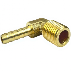 Codo macho de latón forjado de 90 grados para manguera, de alta presión, pulido, OEM/ODM (AOL-057) - Product Image 1