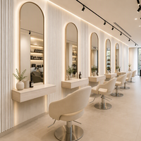 Miroir de salon de coiffure moderne, miroir de vanité à cadre arqué pour studio de beauté