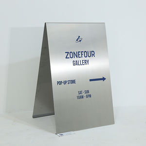 Letrero Publicitario Exterior Personalizado Tipo A, Letrero Comercial de Metal, Acero Inoxidable, Espejo para Acera - Product Image 2