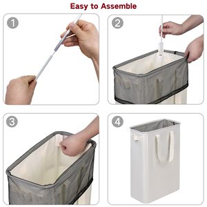 Collapsible <b>Slim</b> Laundry Basket Narrow Laundry Hamper with Handles Dirty Clothes Hamper Tall Laundry Bin for Laundry Room - Product Image 6
