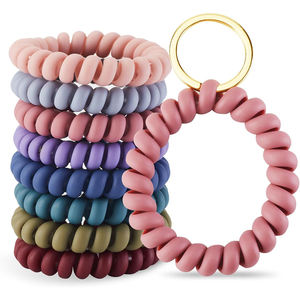 Muñequera estirable, llavero de muñeca, llavero de muñeca, espiral Flexible de resorte, banda de bobina de muñeca, soporte de pulsera, llavero - Product Image 3