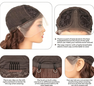 Parrucca Lunga Nera da <span class=keywords><strong>Donna</strong></span> con Parte Centrale, Onde Grandi, Realistica e Naturale, in Fibra Resistente alle Alte Temperature, con Frontale in Pizzo, Selezionata con Cura, per Vendita all'Ingrosso - Product Image 4