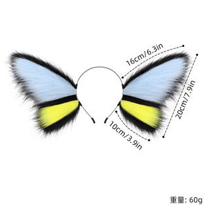 Fascia per capelli POWER Beast: Adorabile fascia in peluche con orecchie da gatto, farfalla vivace e orecchie da volpe per cosplay. Ideale per gli appassionati di cosplay. - Product Image 3