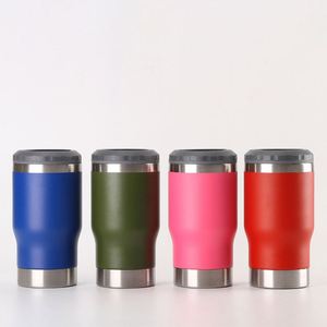 Refroidisseur de canettes de bière 4-en-1 de 12oz, 14oz, 16oz avec 2 couvercles, en acier inoxydable à double paroi, tasse de voyage pour café et support de canettes - Product Image 1