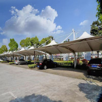 Design Moderno Tettoia in Tessuto PVDF con Struttura in Acciaio Tetto in Tessuto Tensile Impermeabile Resistente ai Raggi UV Ignifugo Resistente al Vento 120km/h
