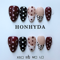Ongles artificiels en acrylique faits à la main avec un design floral 3D, réutilisables, pour les femmes, pour les fêtes et l'usage quotidien