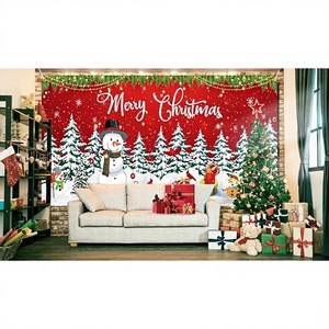 Bannière de Noël personnalisée pour porte de <span class=keywords><strong>garage</strong></span>, tapisserie décorative 7 x 16 pieds, en polyester écologique, pour affichage de cour de Noël - Product Image 2