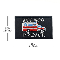 WEE WOO Patch brodé drôle et mignon, motifs de voitures de secours et de dessins animés, 3 types de véhicules de combat, à coudre sur vêtements, vestes, sacs et chapeaux