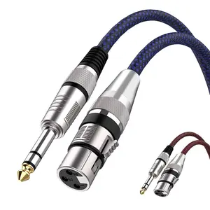 工厂库存XLR母到6.35 TRS电缆XLR母到插孔6.35毫米电缆XLR麦克风电缆现场舞台音频