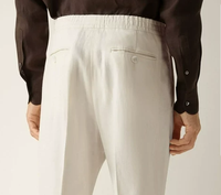 Pantalon de luxe 100 % chanvre pur pour homme – Coupe ajustée minimaliste, devant plat, taille semi-élastique – Mode durable