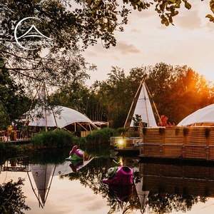 Safari Bamboo <strong>Tipi</strong> Cone Tent Canvas <strong>Teepee</strong> for Party - Product Image 3