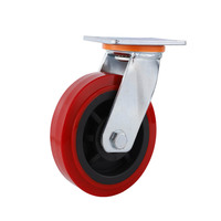 Roue avant de fauteuil roulant LINGTA LT10DH4568 de 8 pouces en polypropylène, roue pivotante robuste de 6 pouces avec roulement à billes et pédale latérale