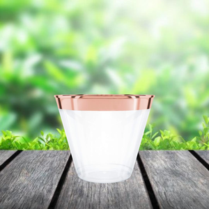 Gobelets à apéritif réutilisables en PS Rose Gold Party 9oz pour compagnies aériennes - Product Image 5