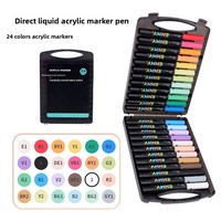 Marqueur acrylique liquide à tête souple Enmi pour imprimante 3D, 24 couleurs, stylo spécial pour étudiants en art, en boîte