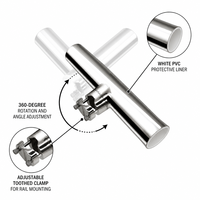 Support de canne à pêche réglable en acier inoxydable 316 avec tube évasé doublé blanc pour bateau, accessoires de quincaillerie marine