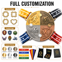 Medaglie Personalizzate in Oro Smaltato con Design Gratuito OEM, Medaglia Personalizzata per Corsa o Puzzle con Nastro Lungo