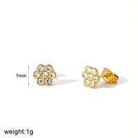 Bijoux plaqués or 18 carats, acier inoxydable anti-ternissement, boucles d'oreilles en forme de fleur, bijoux fins à la mode