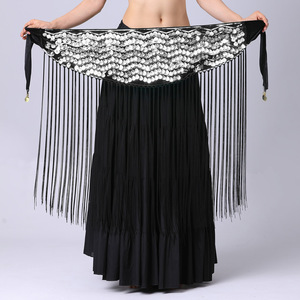 Pañuelo Triangular para la Cintura con Flecos Largos y Lentejuelas Brillantes, Estilo Bohemio Vintage, para <span class=keywords><strong>Disfraz</strong></span> <span class=keywords><strong>de</strong></span> Danza del Vientre Oriental - Product Image 2