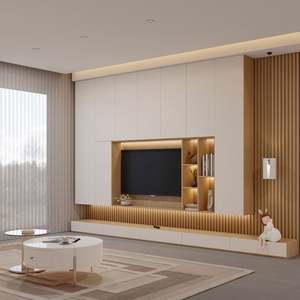 Meuble TV LED moderne et tendance, gain de place, en bois, pour salon, chambre à coucher, petit appartement, hôtels, meubles de maison - Product Image 1