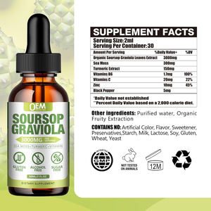 3000MG <span class=keywords><strong>Soursop</strong></span>グラビオラ葉エキス液滴細胞サポート再生気分リラックス肝睡眠用 - Product Image 2