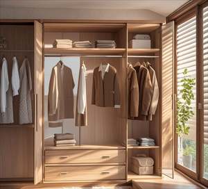 Simple Melamine Wooden Modern <b>Wardrobe</b> Wooden Designs Walk in <b>Wardrobe</b> Closet - Product Image 1