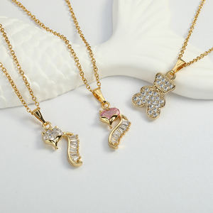 Качественное позолоченное ювелирное изделие 18К, модное ожерелье, 100 дизайнов, ожерелье с подвеской из циркония для женщин, для вечеринок - Product Image 4