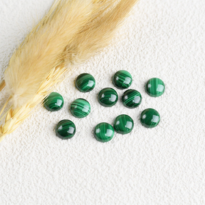 Cabochon Rotondo in <span class=keywords><strong>Malachite</strong></span> Naturale su Misura, Fornitore di Gemme Verdi per Creazione di Gioielli, Cabochon in Pietra Naturale - Product Image 3