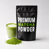 Sacs Doypack à Fermeture Zip Refermable Noir Mat Personnalisés de Qualité Alimentaire pour Poudre de Thé Matcha Bio – Fourniture Directe