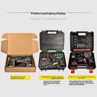 Perceuse à percussion sans fil 16,8 V, sans balais, rechargeable au lithium, tournevis électrique, perceuse électrique industrielle et domestique avec boîte à outils