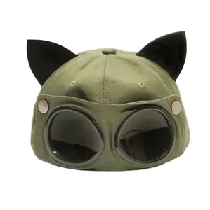 Aviator baseball caps with sunglasses custom color support from factory China wholesale caps supplier