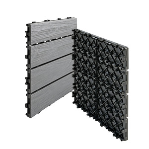 Planches de terrasse <span class=keywords><strong>en</strong></span> composite <span class=keywords><strong>bois</strong></span>-plastique (WPC) carrées de 12 pouces, co-extrudées, à clipser, pour balcon, patio, terrasse, allée - Product Image 2
