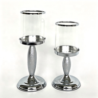 Porte-bougie Hurricane, élégant chandelier à tige haute, bougie pilier en option, taille et finition personnalisables pour table de mariage et décoration intérieure