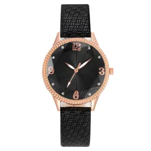wholesale factory 2024 china supplier quartz watches new alloy case leather women wrist luxury wrist women watches