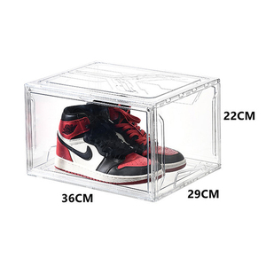 Transparent Shoe Box Plastic Storage Drop Front Sneakers Clear Stackable Organizer Acrylic Storage Shoe Box Plastic