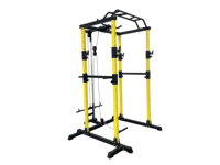 WOT FITNESS Banc de musculation multifonctionnel avec support pour squats, utilisation domestique, capacité 100 LBS, tube 50x1.5MM, barre parallèle pour haltères, abdominaux