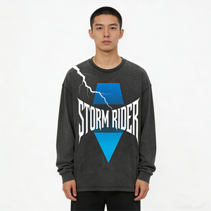 Ropa de Verano para Hombre, Camiseta de Manga Larga con Estampado Artístico, Camiseta de Manga Corta Desgastada, Camiseta de Manga Larga de Secado Rápido - Product Image 1