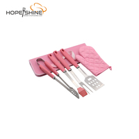 Ensemble d'ustensiles de barbecue en métal résistant à la chaleur, facile à nettoyer, avec spatule, fourchette, pinces, couteau, brochettes, 3-5 pièces, pour le camping et les activités de plein air, non revêtu